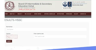 BISE Kohat 12th Class Result 2023 by Name & Roll Number